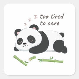 Panda im Ruhezustand - Niedliche Bärenkunst Quadratischer Aufkleber