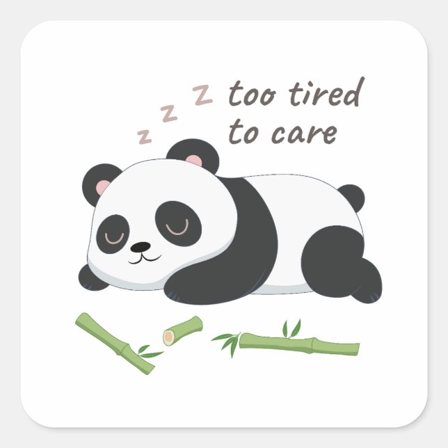 Panda im Ruhezustand - Niedliche Bärenkunst Quadratischer Aufkleber (Vorderseite)