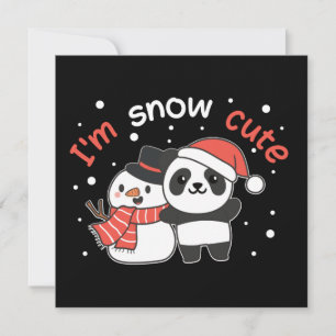 Panda I'm Snow Niedlich Snowman Snow Pun Einladung