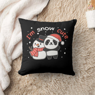 Panda I'm Snow Niedlich Snowman Snow Pun Kissen