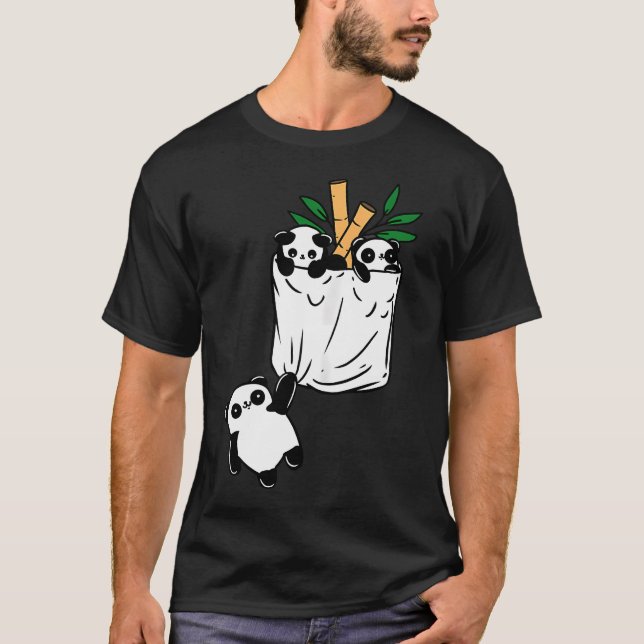 Panda im Taschenpanda T-Shirt (Vorderseite)