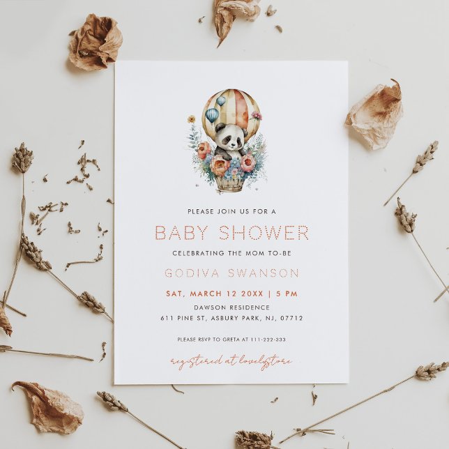 Panda in a Hot Air Balloon Einladung (Von Creator hochgeladen)