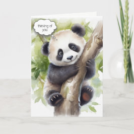 Panda in Baumwasserfarbe Karte