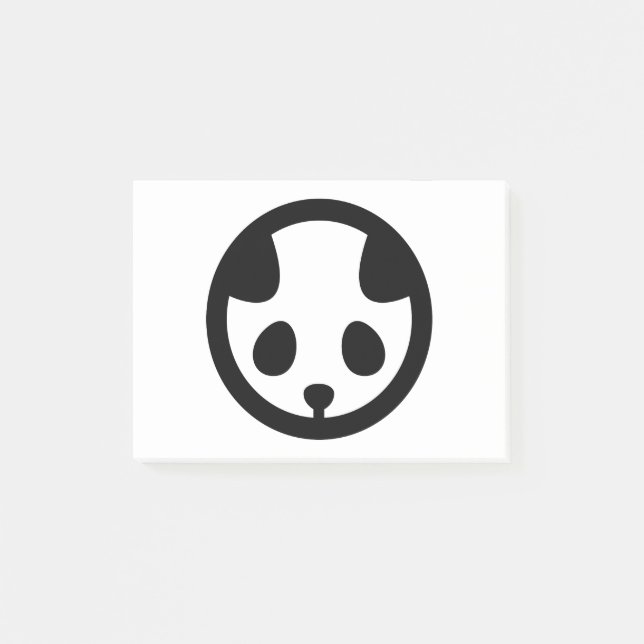 Panda in circle post-it klebezettel (Vorderseite)