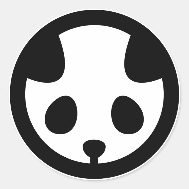 Panda in circle runder aufkleber (Vorderseite)