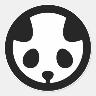 Panda in circle runder aufkleber