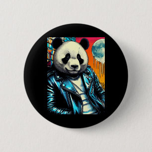 Panda in City 2 Aufkleber Button