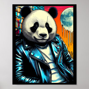 Panda in City 2 Aufkleber Poster