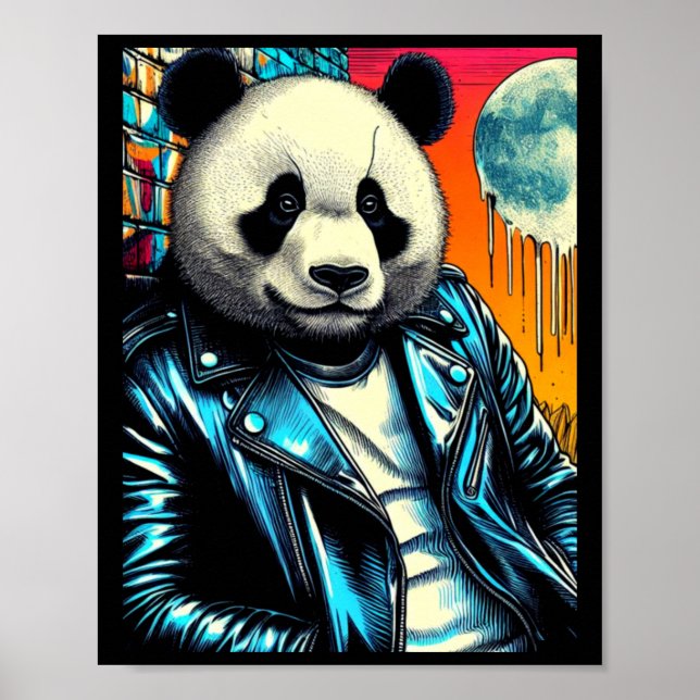 Panda in City 2 Aufkleber Poster (Vorne)