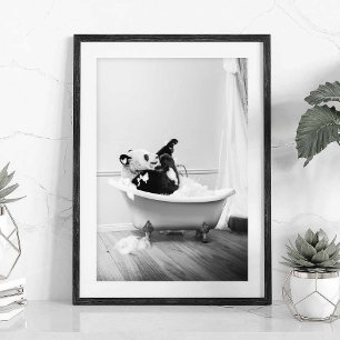 Panda in der Badewanne Poster