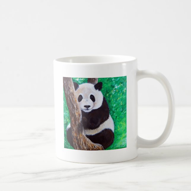 Panda in einem Baum Malerei Kaffeetasse (Rechts)