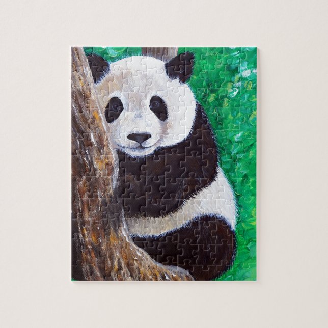 Panda in einer Baummalerei Puzzle (Vertikal)