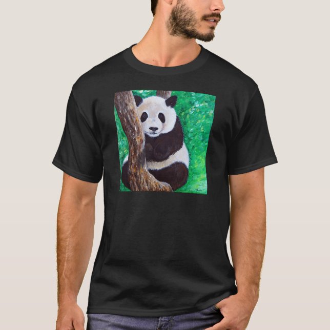 Panda in einer Baummalerei T-Shirt (Vorderseite)