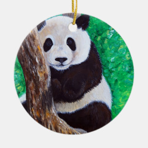 Panda in einer Keramik zum Malen von Bäumen Ornament