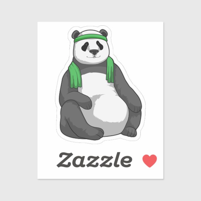 Panda in Fitness mit Handtuch Aufkleber (Blatt)