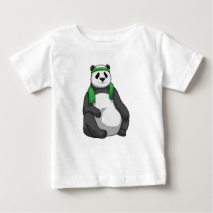 Panda in Fitness mit Handtuch Baby T-shirt