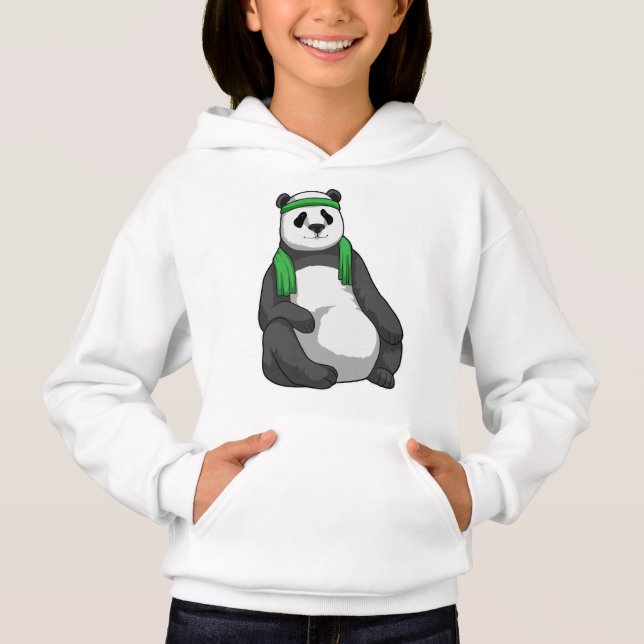 Panda in Fitness mit Handtuch Hoodie (Vorderseite)