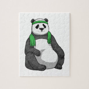 Panda in Fitness mit Handtuch Puzzle