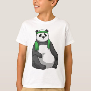 Panda in Fitness mit Handtuch T-Shirt