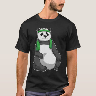Panda in Fitness mit Handtuch T-Shirt