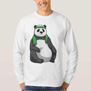 Panda in Fitness mit Handtuch T-Shirt