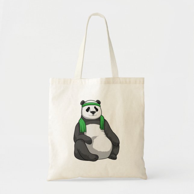 Panda in Fitness mit Handtuch Tragetasche (Vorne)