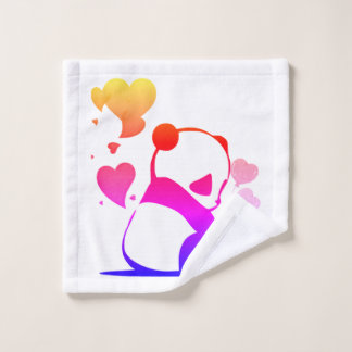 panda in pink waschlappen