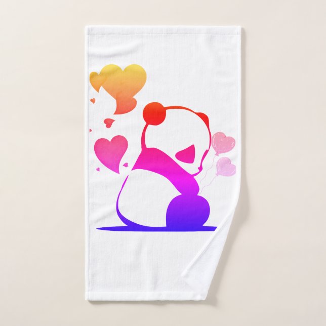 Panda in Rosa Handtuch (Handtuch)