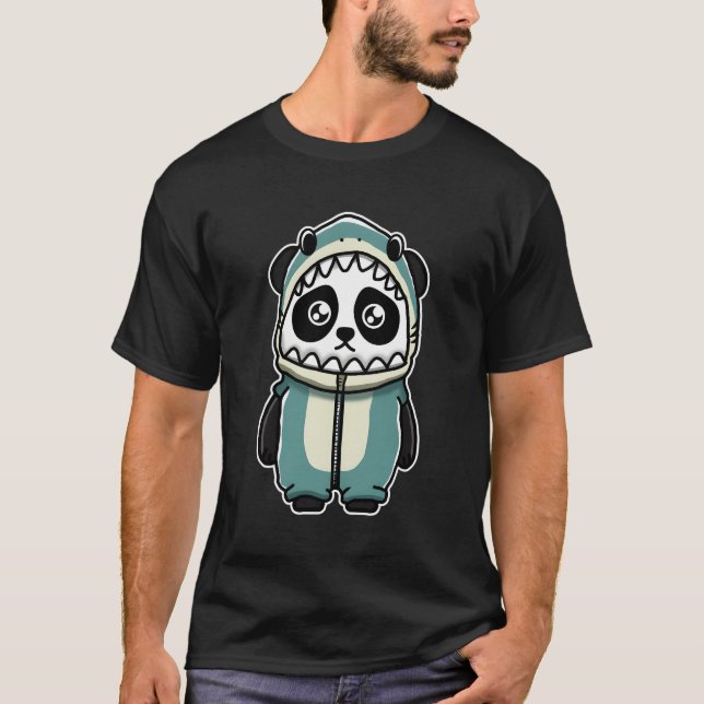 Panda in Shark T-Shirt (Vorderseite)
