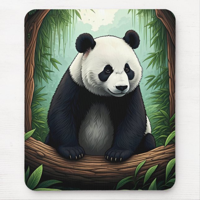 Panda in üppigem Grün Mousepad (Vorne)