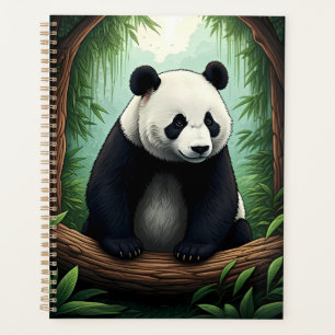 Panda in üppigem Grün Planer