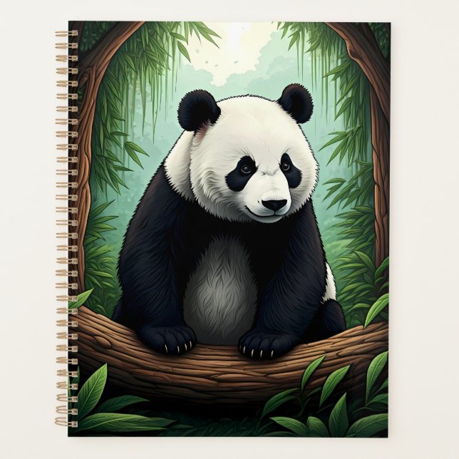 Panda in üppigem Grün Planer (Vorderseite)