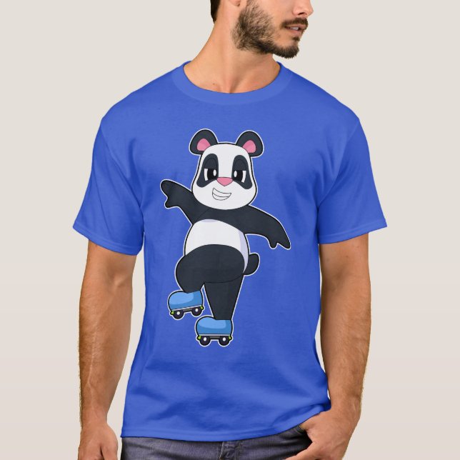 Panda Inline skating Inline skates Sports T-Shirt (Vorderseite)