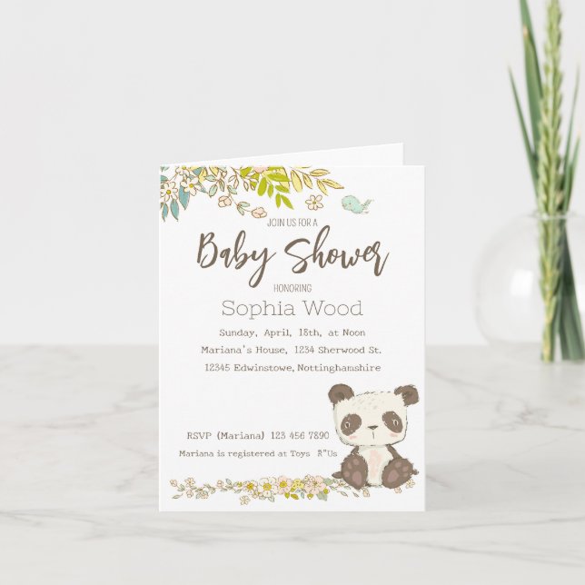 Panda Invitation Einladung (Vorderseite)