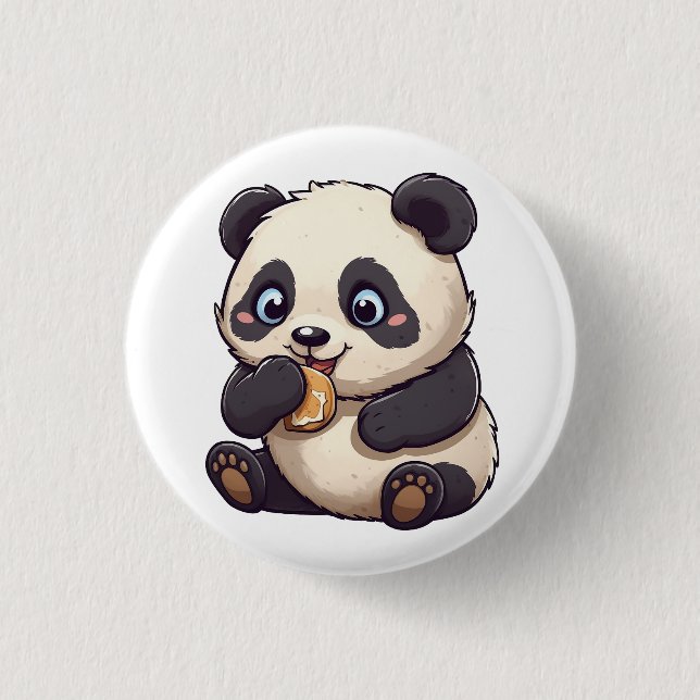 Panda isst einen Keks Button (Vorderseite)