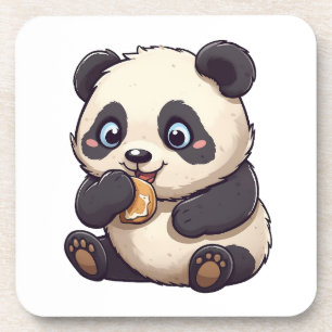 Panda isst einen Keks Getränkeuntersetzer