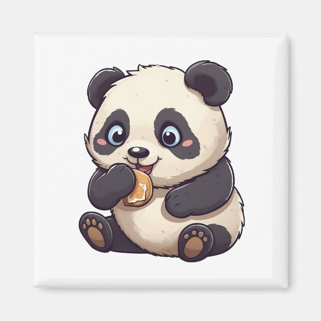 Panda isst einen Keks Magnet (Vorne)