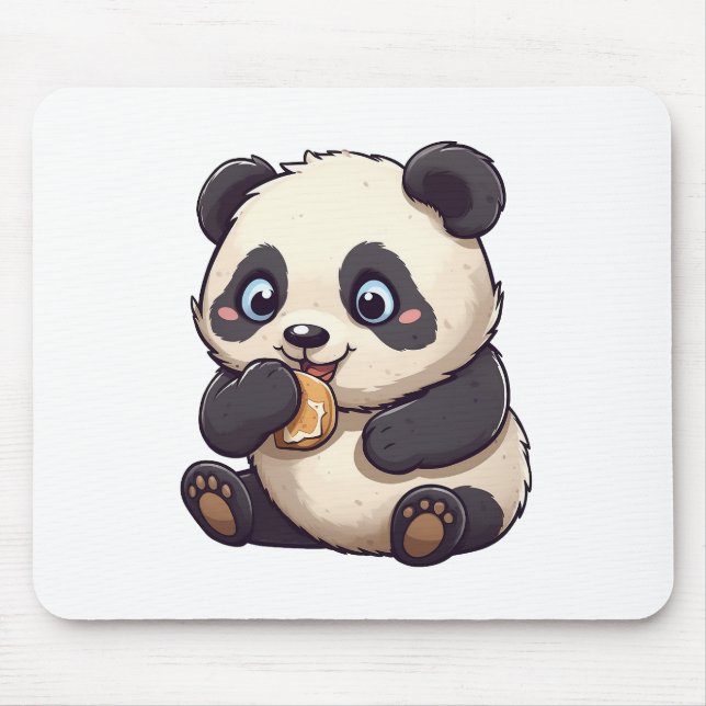 Panda isst einen Keks Mousepad (Vorne)