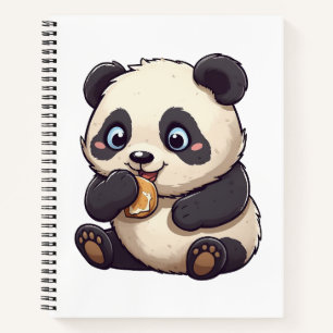 Panda isst einen Keks Notizbuch