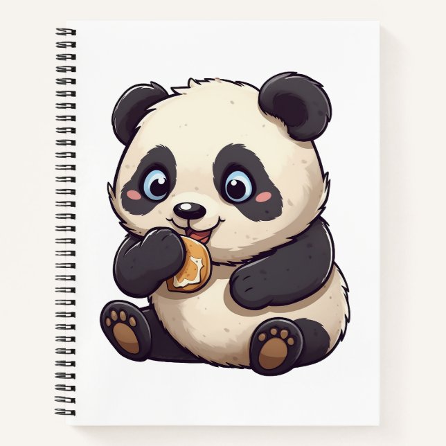 Panda isst einen Keks Notizbuch (Vorderseite)