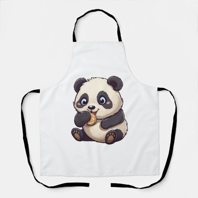 Panda isst einen Keks Schürze (Vorderseite)