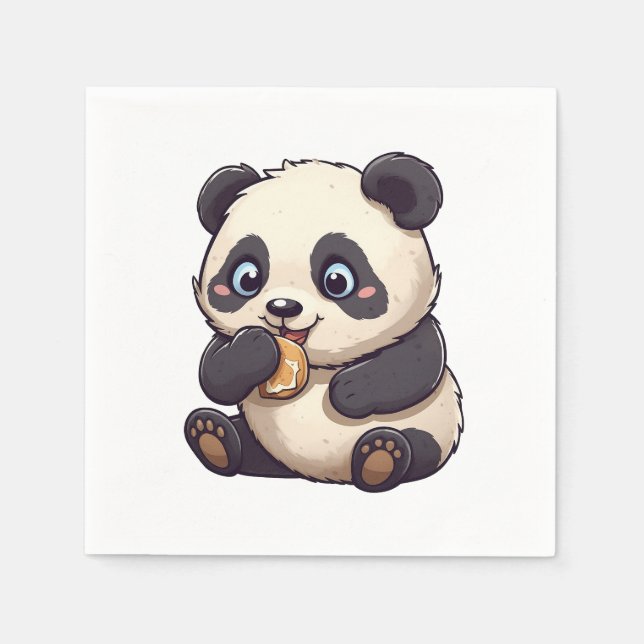 Panda isst einen Keks Serviette (Vorderseite)