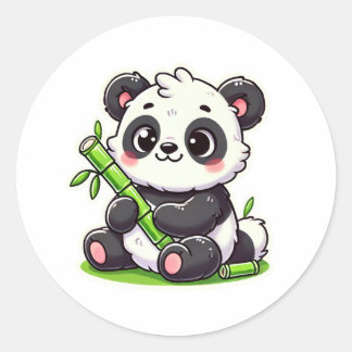 Panda | Ivaniby Runder Aufkleber