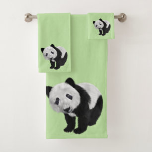 Panda-Junges Grün Badhandtuch Set