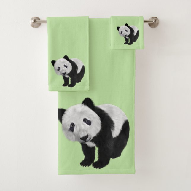 Panda-Junges Grün Badhandtuch Set (Insitu)