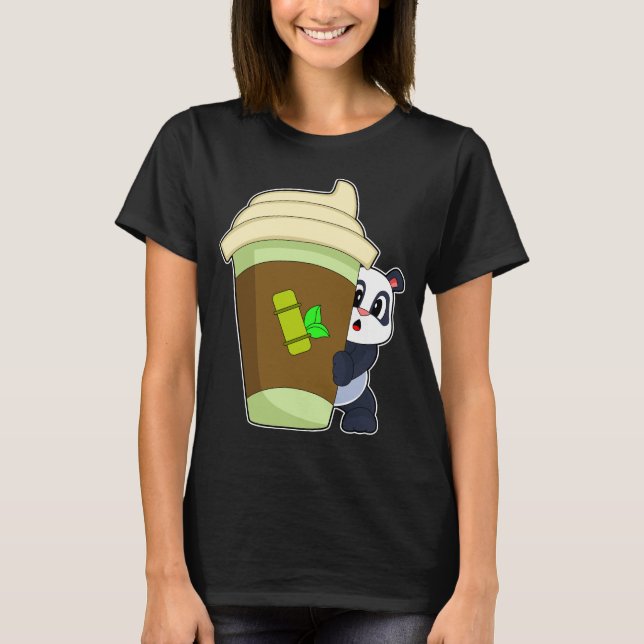 Panda-Kaffee T-Shirt (Vorderseite)