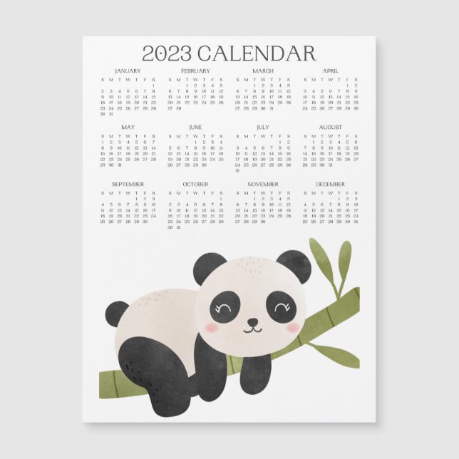 Panda, Kalender 2023 Magnetkarte (Vorderseite)