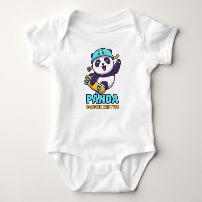 Panda Kater und Tyrann Baby Strampler (Vorderseite)
