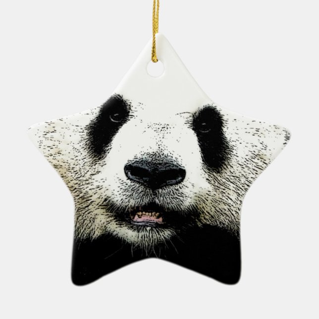 Panda Keramik Ornament (Vorne)