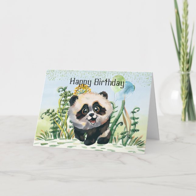 Panda Kid Happy Birthday Karte (Vorderseite)